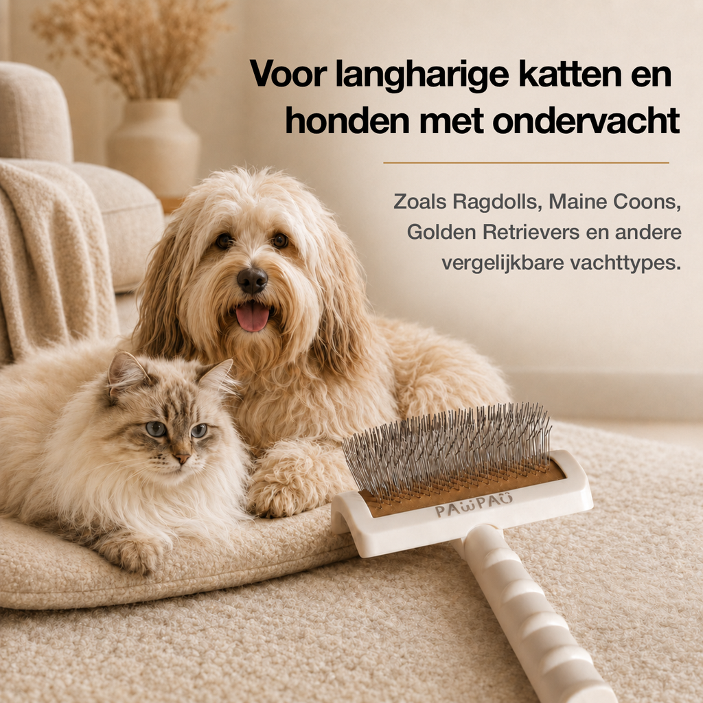 PawPau Slickerborstel voor Katten & Honden